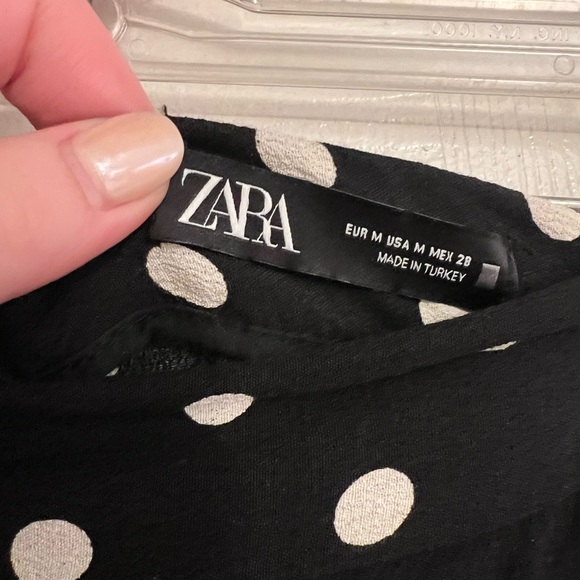 Zara Black Polka Dot Ruffle Wrap Skort - Picture 2 of 4